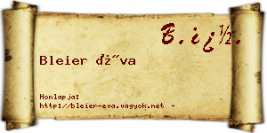 Bleier Éva névjegykártya